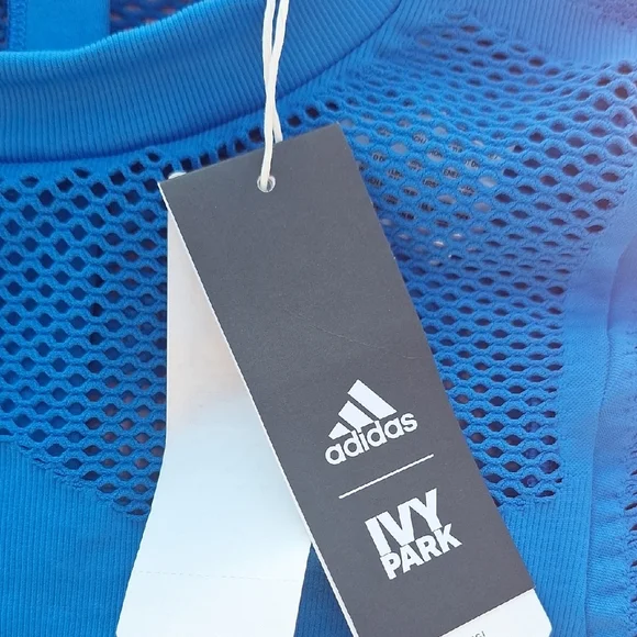 Adidas Electric Blue Mesh Long Sleeve Shirt - Picture 3 of 6